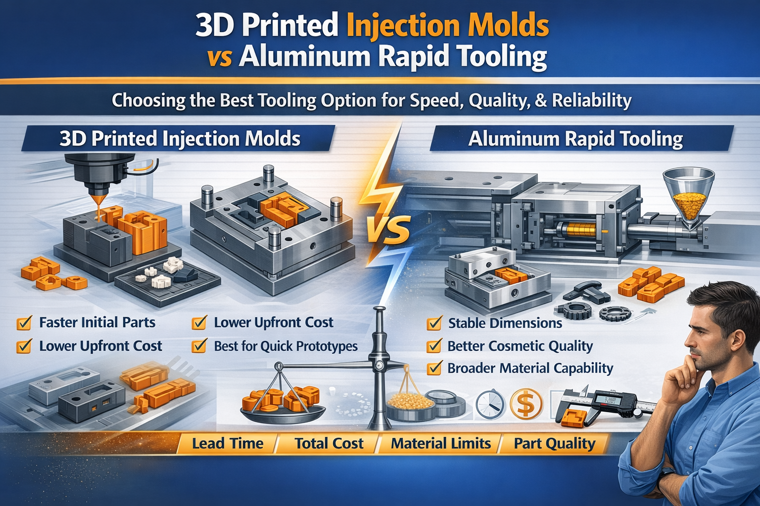 3D Printed Injection Molds vs Aluminum Rapid Tooling - Kemal
