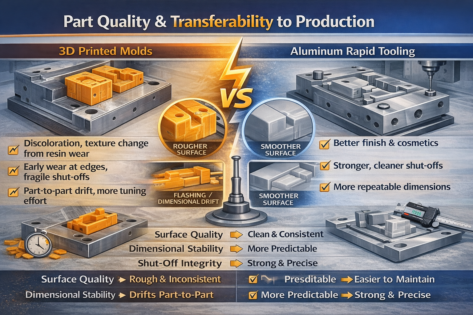 3D Printed Injection Molds vs Aluminum Rapid Tooling - Kemal