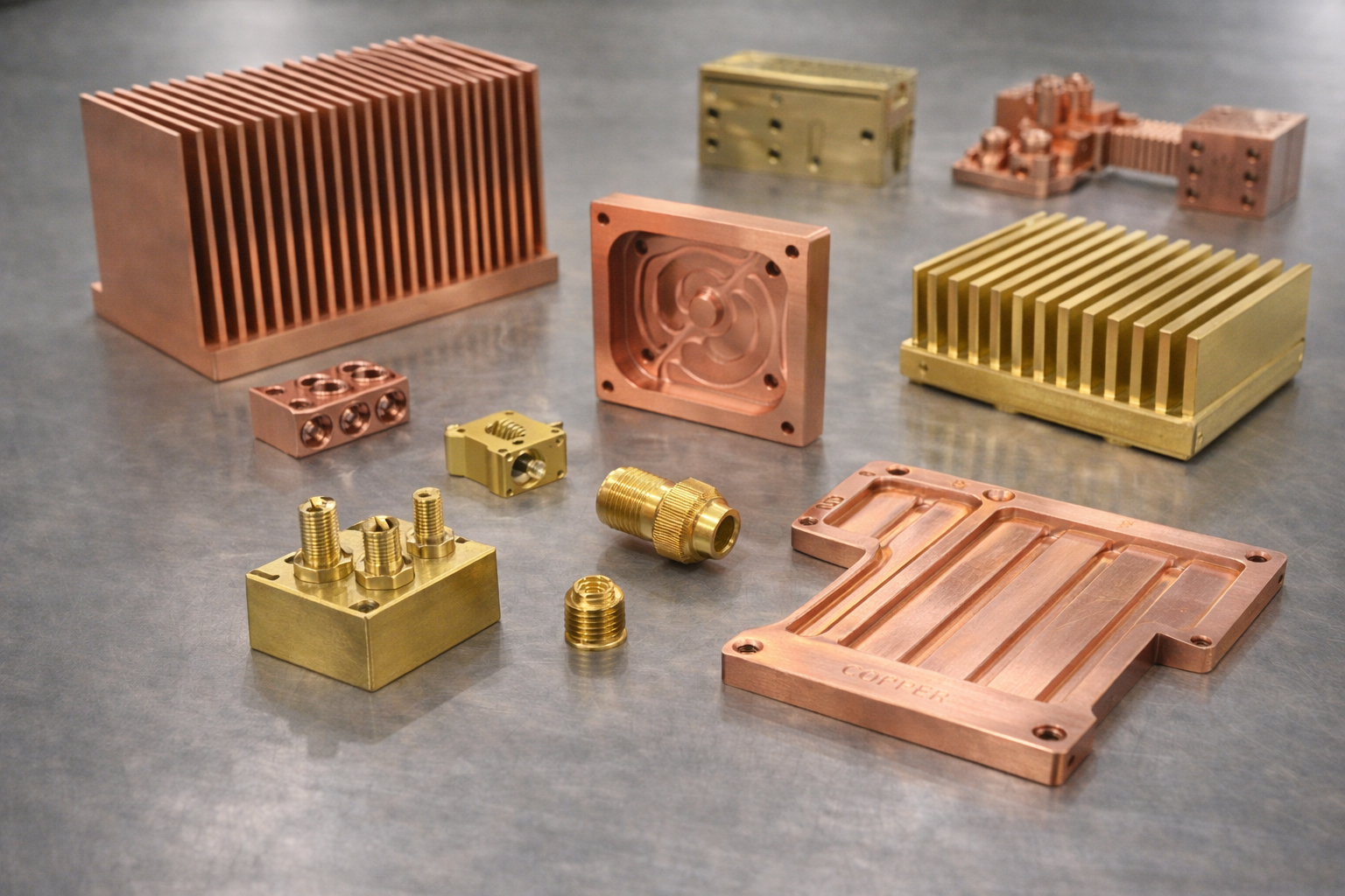 Copper alloy and brass CNC machined connectors and components