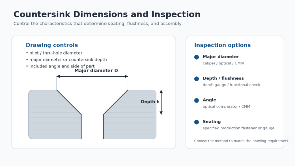 countersink dimensions inspection