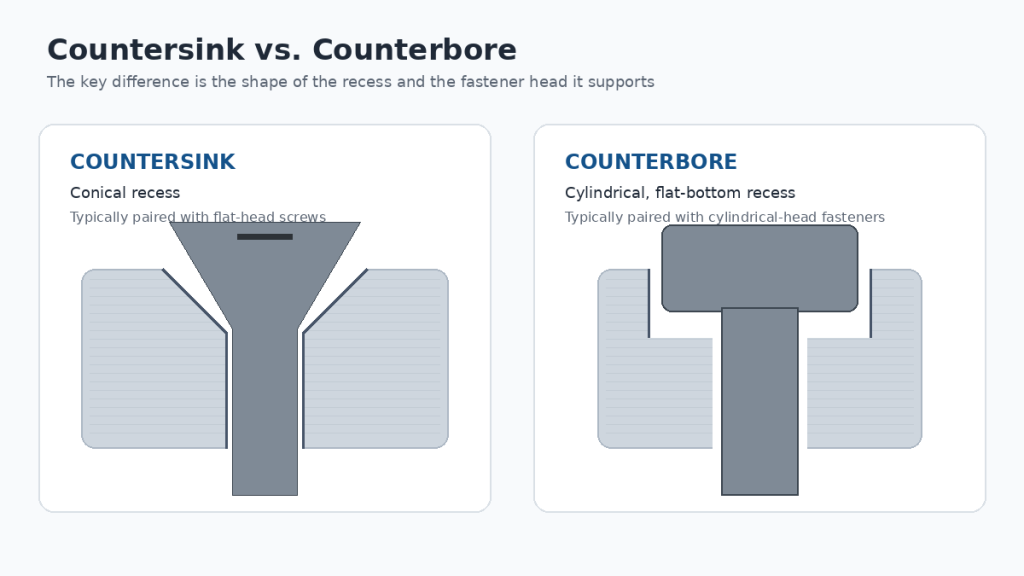 countersink vs counterbore