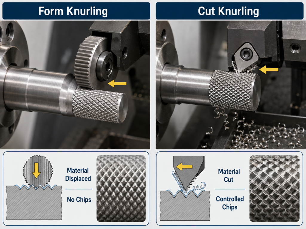 cut knurling vs form knurling