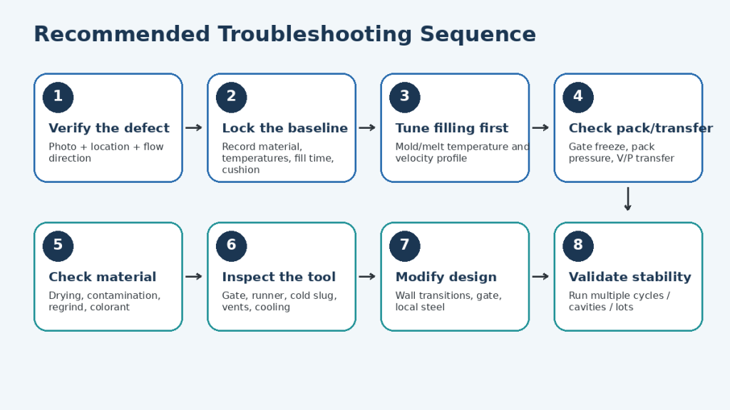 flow lines troubleshooting sequence