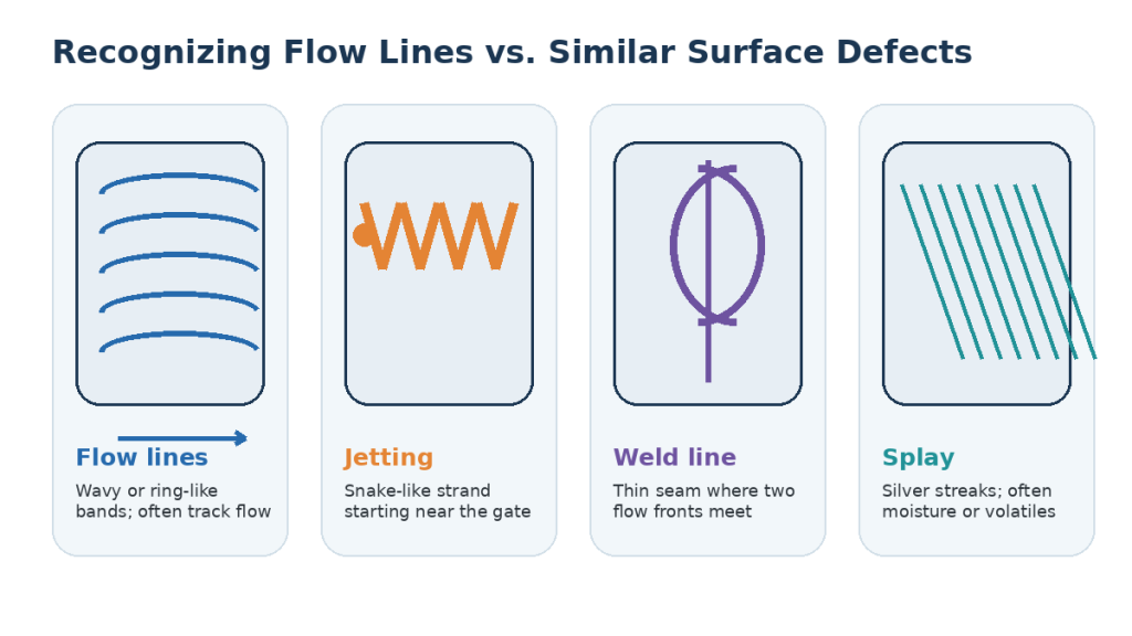 flow lines vs similar defects