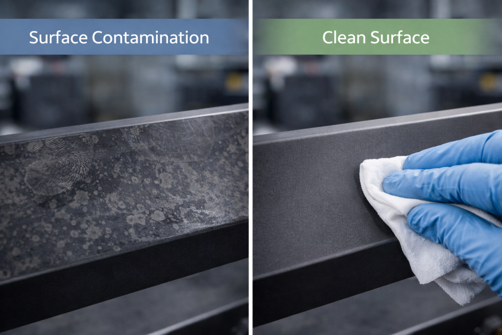 overmolding surface cleaning before after