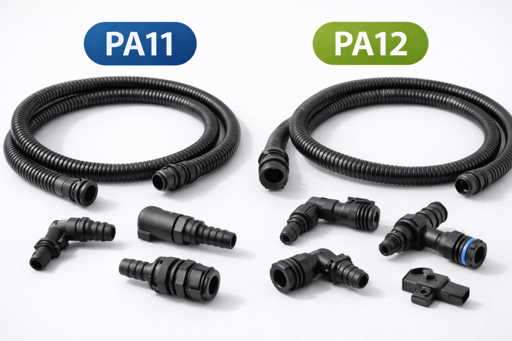 pa11 pa12 long chain nylon tubing connectors dimension stability